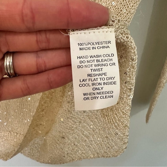 NWT YAL New York Knit Sweater Shimmering Gold Size Small Business Casual - Picture 5 of 7